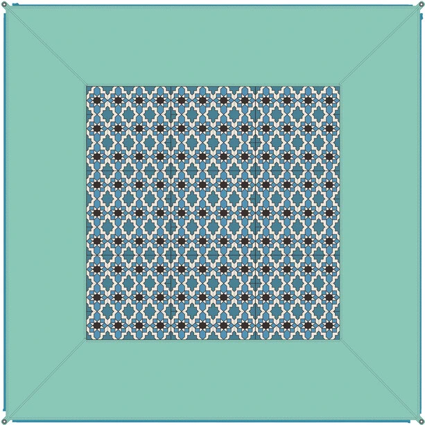 Bent Tapis Caribbean, Turquoise 5 Bent Tapis Caribbean, Turquoise – Image 3