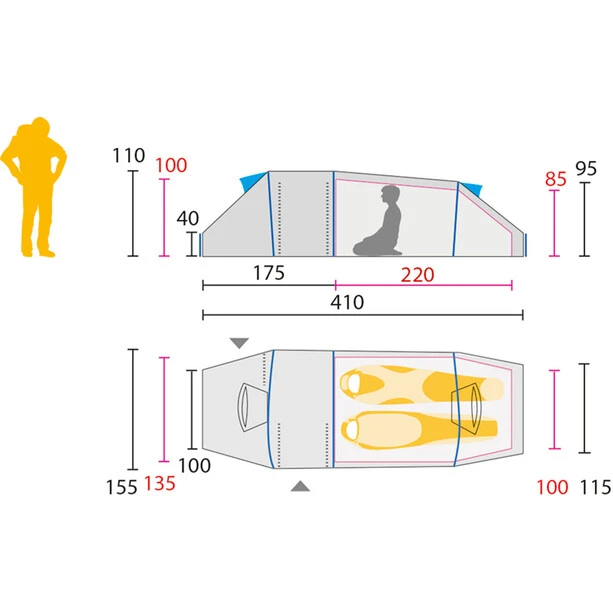 Jack Wolfskin Lighthouse II RT Tente, Bleu 4 Jack Wolfskin Lighthouse II RT Tente, Bleu – Image 2