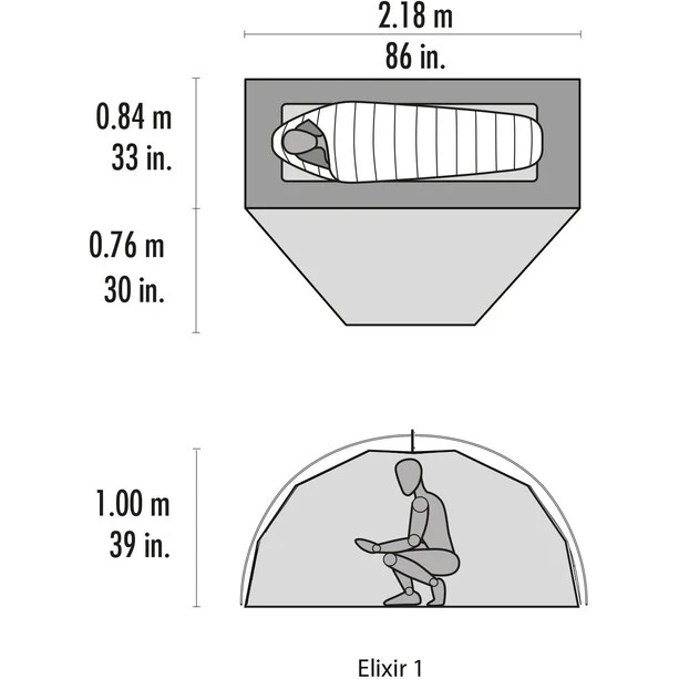 MSR Elixir 1 Tente, Gris/rouge 8 MSR Elixir 1 Tente, Gris/rouge – Image 6