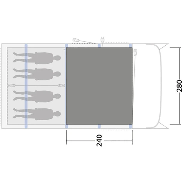 Outwell Avondale 4PA Flat Wooven Carpet, Gris 5 Outwell Avondale 4PA Flat Wooven Carpet, Gris – Image 3