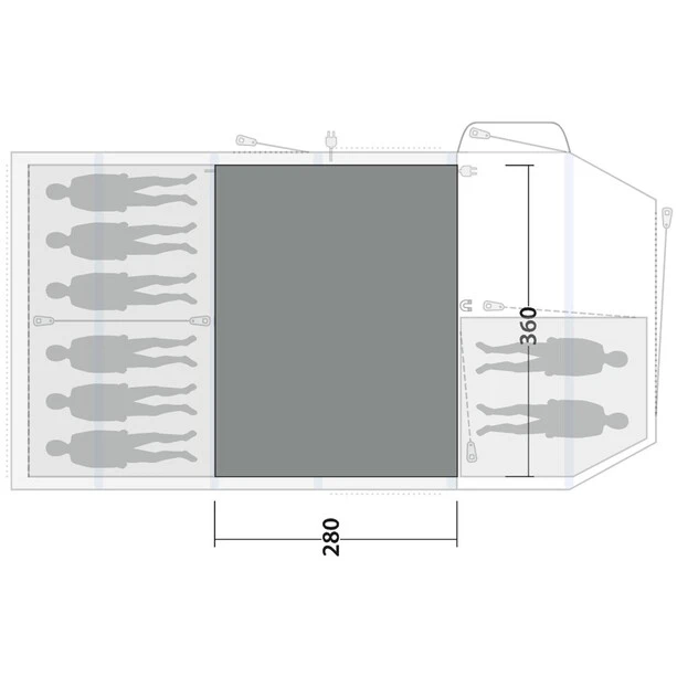 Outwell Knightdale 8PA Tapis Tissé Plat, Gris/noir 5 Outwell Knightdale 8PA Tapis Tissé Plat, Gris/noir – Image 3
