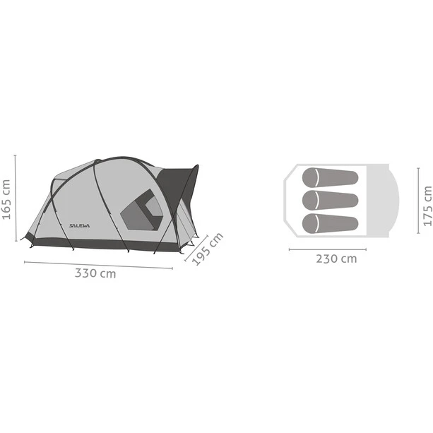 SALEWA Alpine Hut III Tente, Vert 4 SALEWA Alpine Hut III Tente, Vert – Image 2