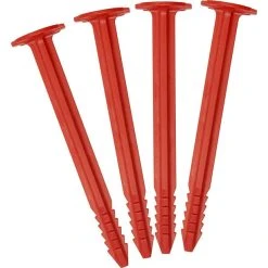 SwissPiranha RT150 Piquets De Tente 4 Pièces Avec Sac Säckli, Rouge