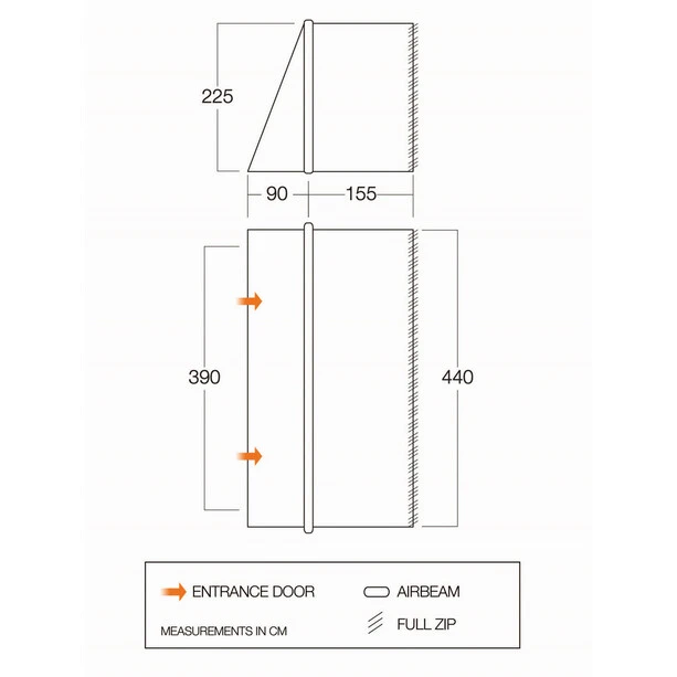 Vango SentEx Tahiti/Anantara/Ventanas Zipped Front Awning, Gris 4 Vango SentEx Tahiti/Anantara/Ventanas Zipped Front Awning, Gris – Image 2
