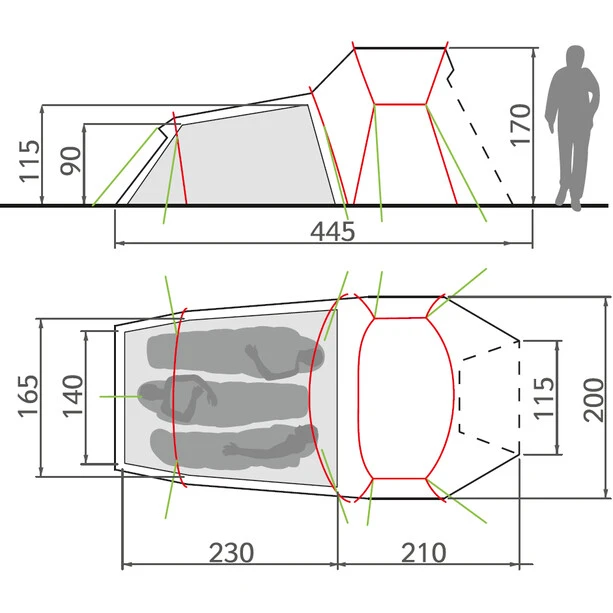 VAUDE Chapel L XT 3P Tente, Vert 7 VAUDE Chapel L XT 3P Tente, Vert – Image 5
