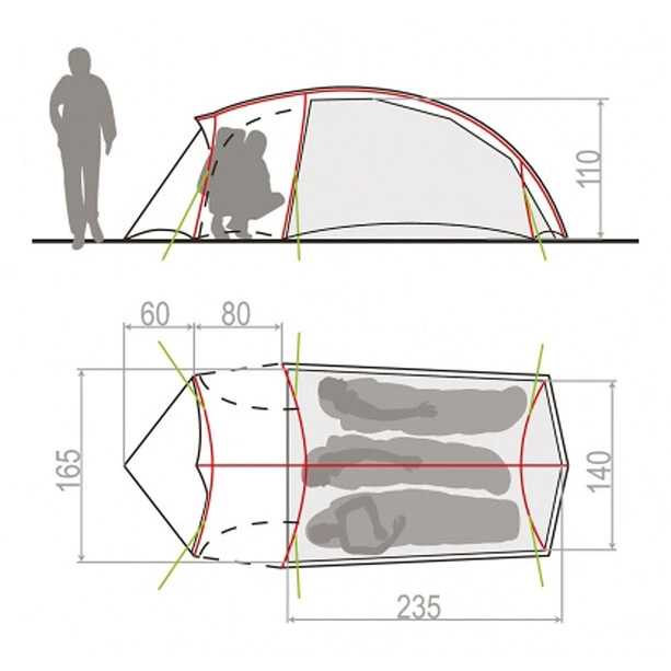 VAUDE Hogan SUL XT 2-3P Tente, Vert 4 VAUDE Hogan SUL XT 2-3P Tente, Vert – Image 2