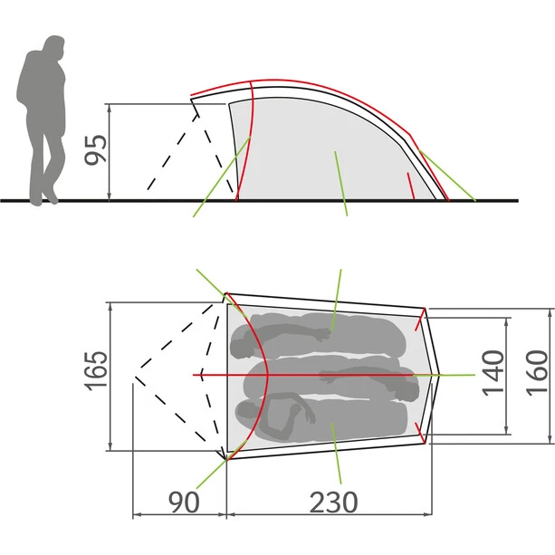 VAUDE Taurus 3P Tente, Vert 6 VAUDE Taurus 3P Tente, Vert – Image 4